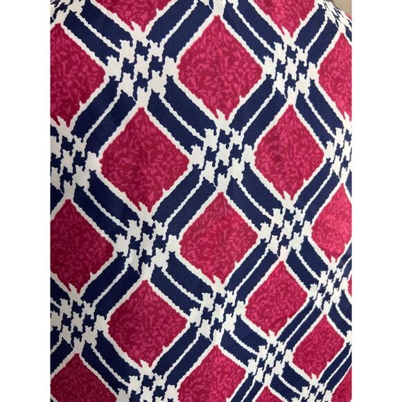 Blouse button down hidden button front pink blue - Picture 6 of 10